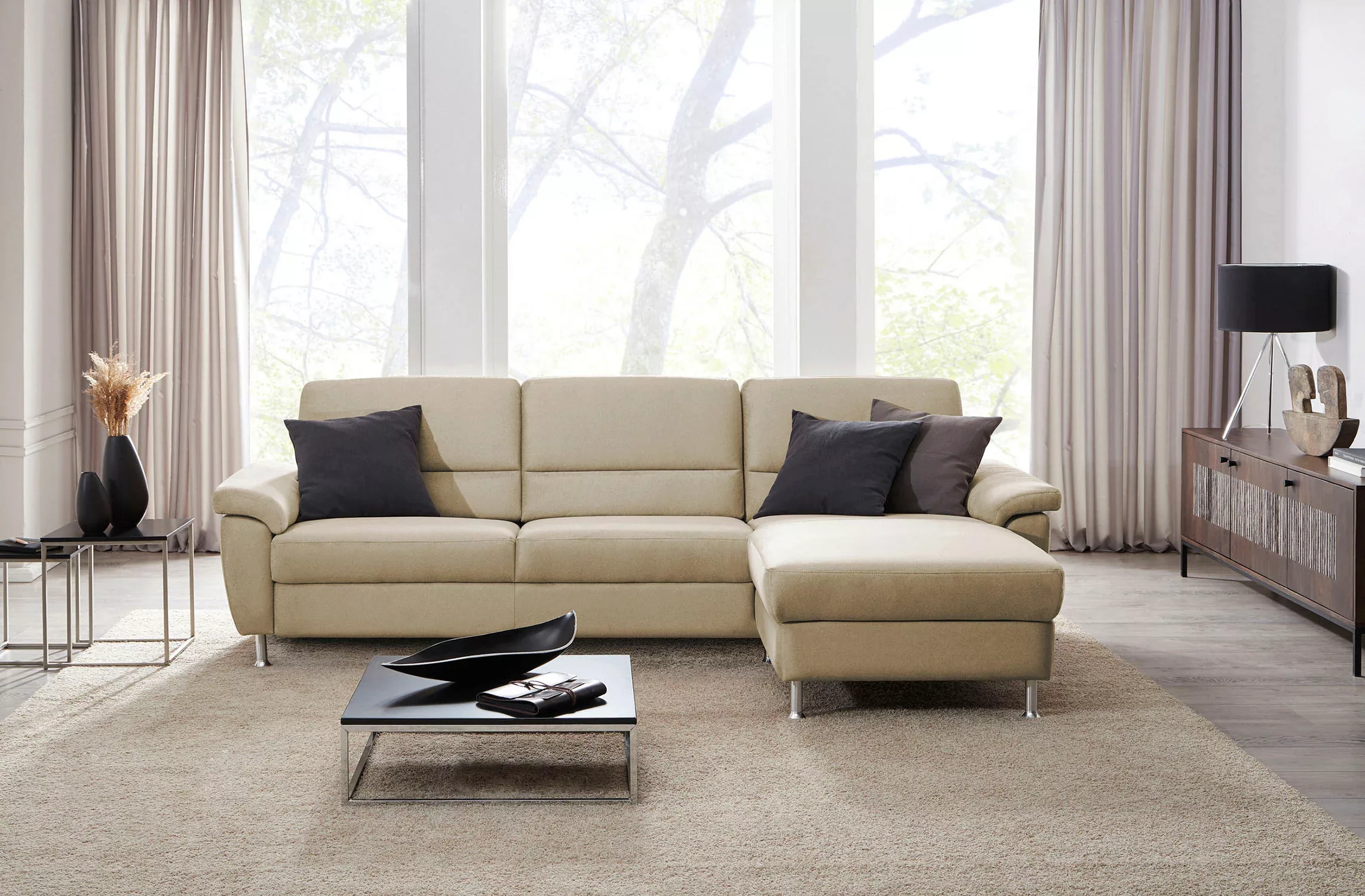 CALIZZA INTERIORS Ecksofa »Onyx L-Form«, Recamiere links oder rechts, wahlw günstig online kaufen