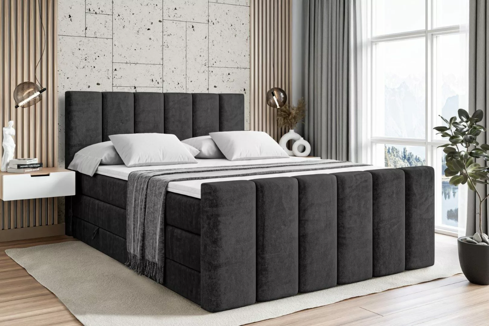ALTDECOR Boxspringbett BOXI1-Z KING (Multipocket-Matratze H4, günstig online kaufen