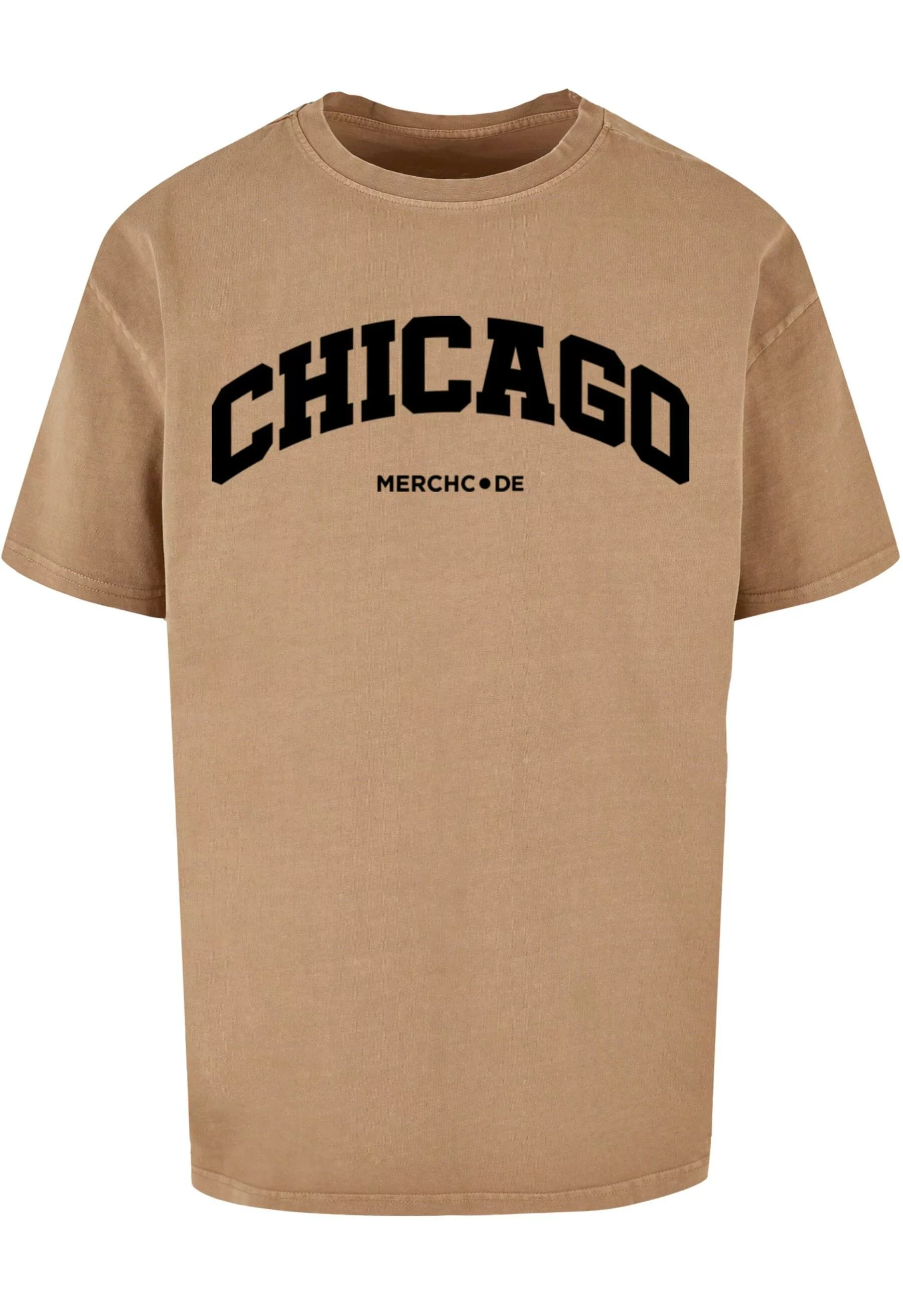 Merchcode T-Shirt "Merchcode Herren Chicago Wording - Acid Washed Oversize günstig online kaufen