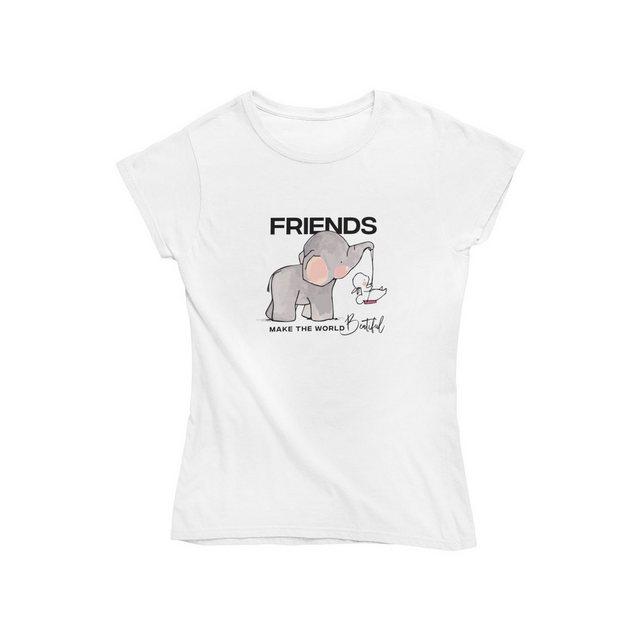 Novux T-Shirt FRIENDS Damen Tshirt Farbe Weiß (1-tlg) aus Baumwolle günstig online kaufen