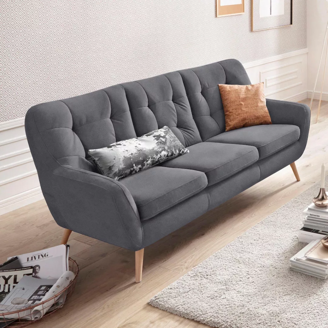 exxpo - sofa fashion 3-Sitzer "Scandi, bequem, aufwendige Rückenpolsterung günstig online kaufen