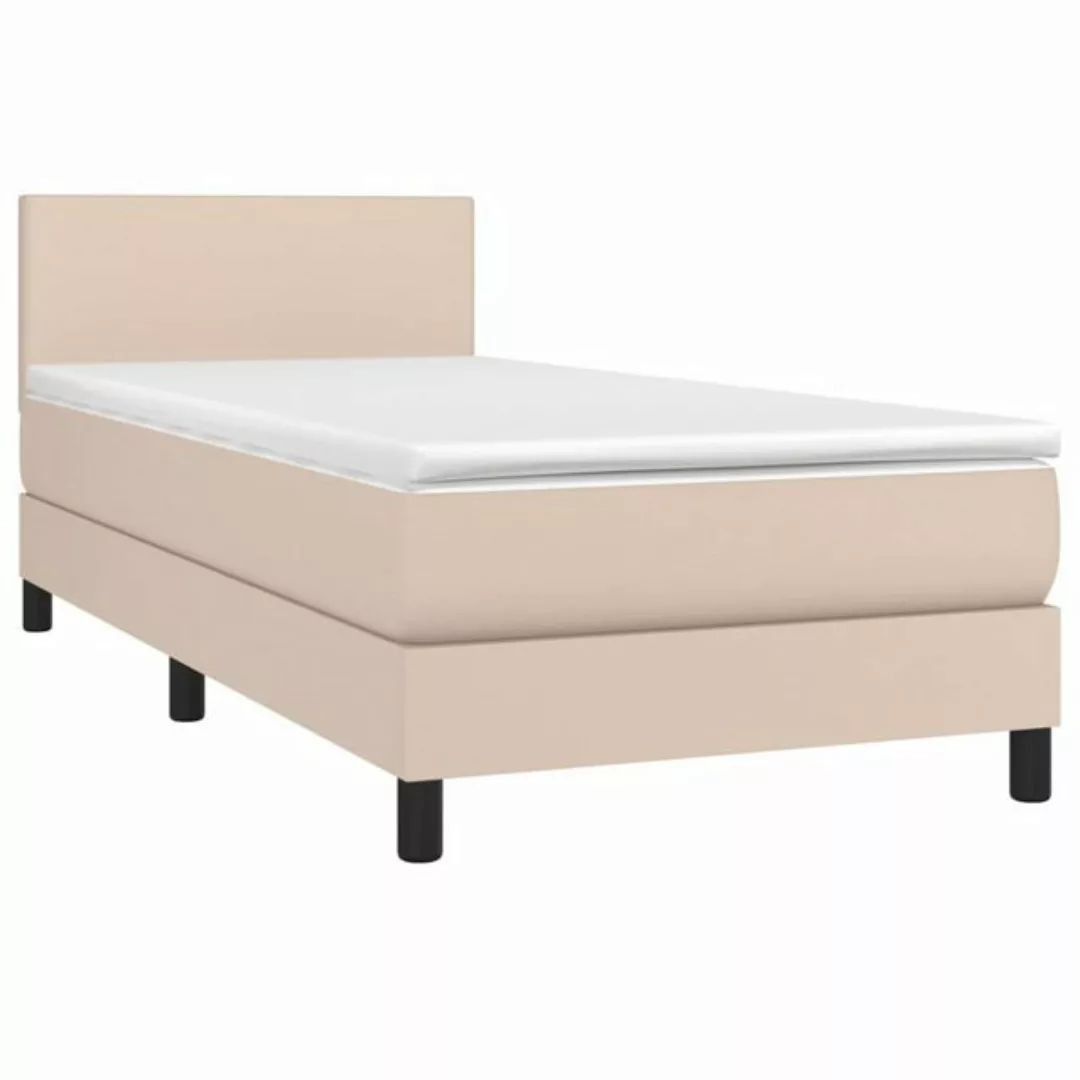 vidaXL Bettgestell Boxspringbett mit Matratze LED Cappuccino-Braun 80x200cm günstig online kaufen