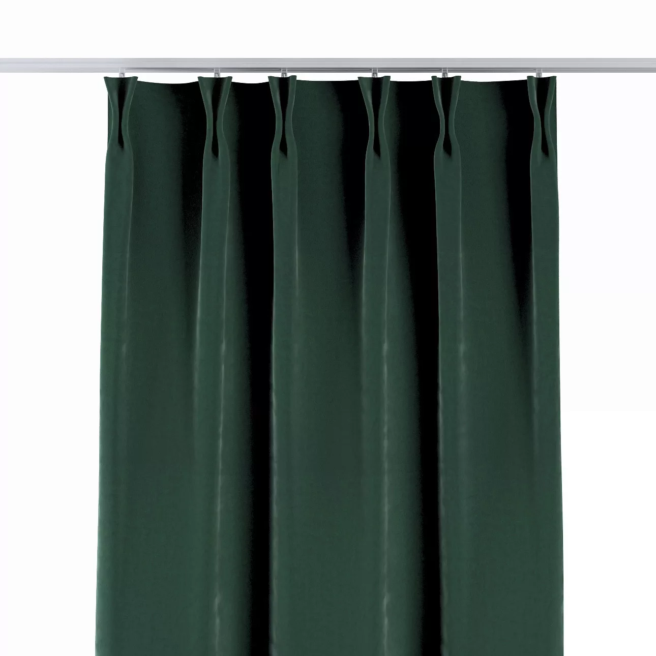Vorhang mit flämischen 2-er Falten, dunkelgrün, Velvet (704-25) günstig online kaufen