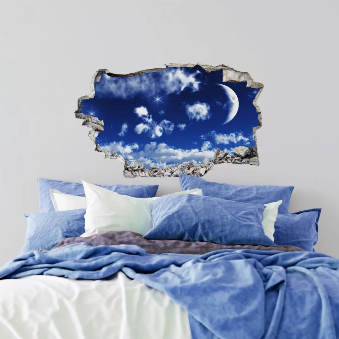 Wall-Art Wandtattoo "Wolken Sticker 3D Mond Himmel", (1 St.), selbstklebend günstig online kaufen