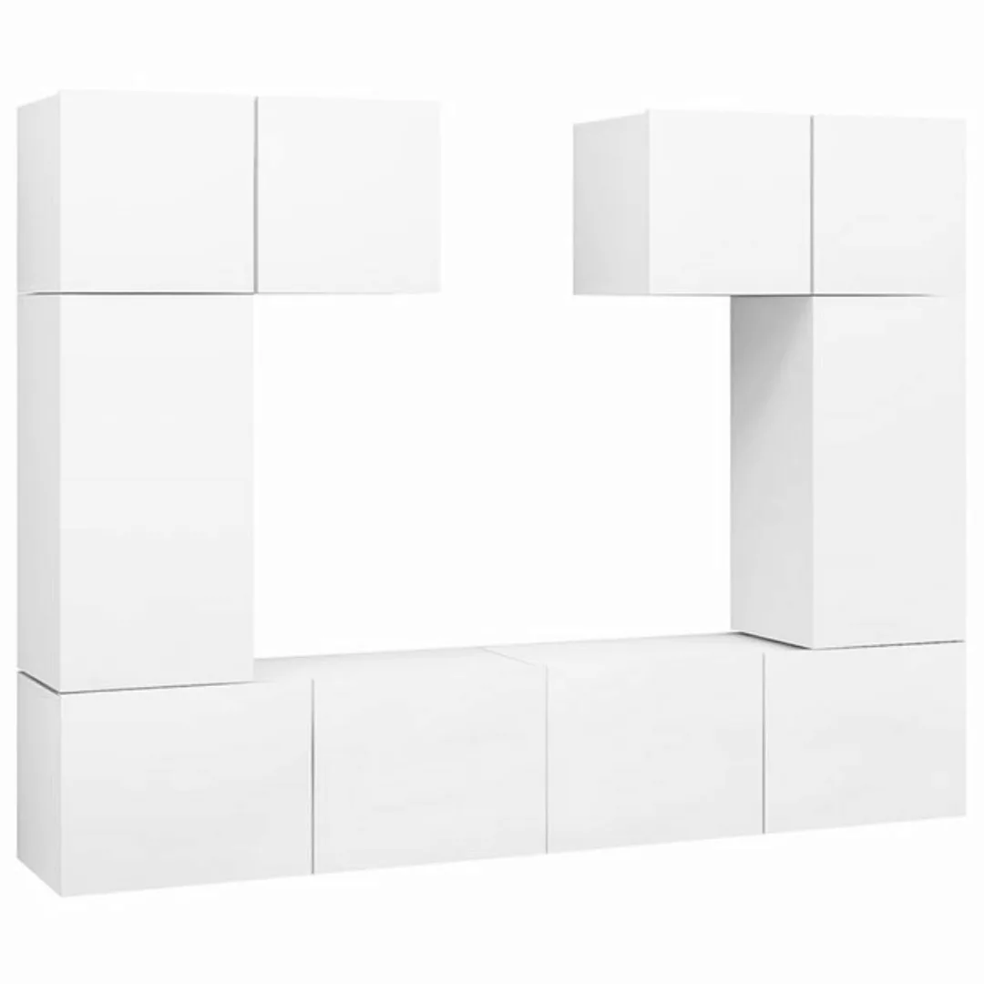 vidaXL TV-Schrank 6-tlg. TV-Schrank-Set Weiß Holzwerkstoff (6-St) günstig online kaufen