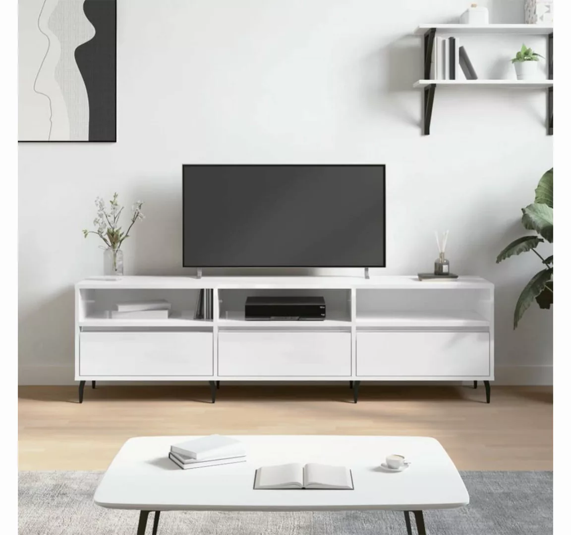 vidaXL TV-Schrank TV-Schrank Hochglanz-Weiß 150x30x44,5 cm Holzwerkstoff günstig online kaufen