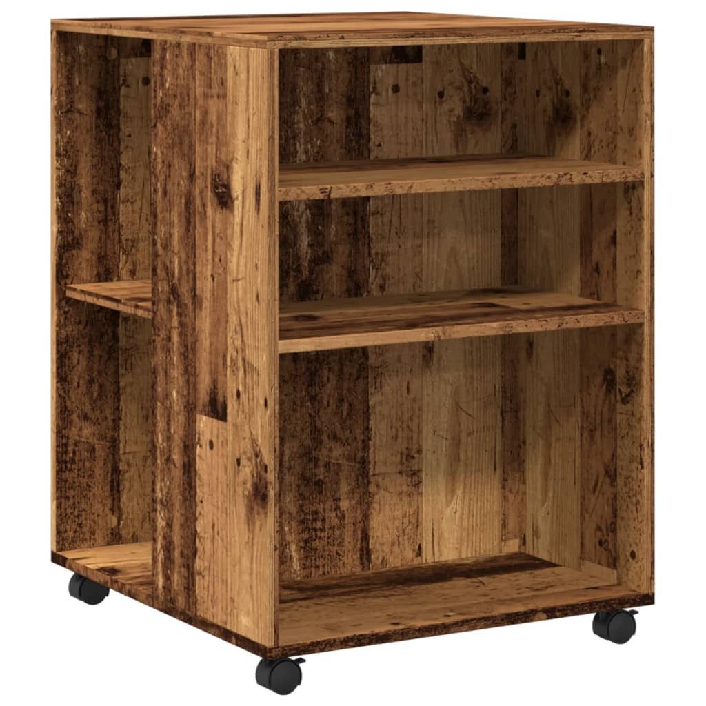 vidaXL Aktenschrank Beistelltisch mit Rollen Altholz-Optik günstig online kaufen
