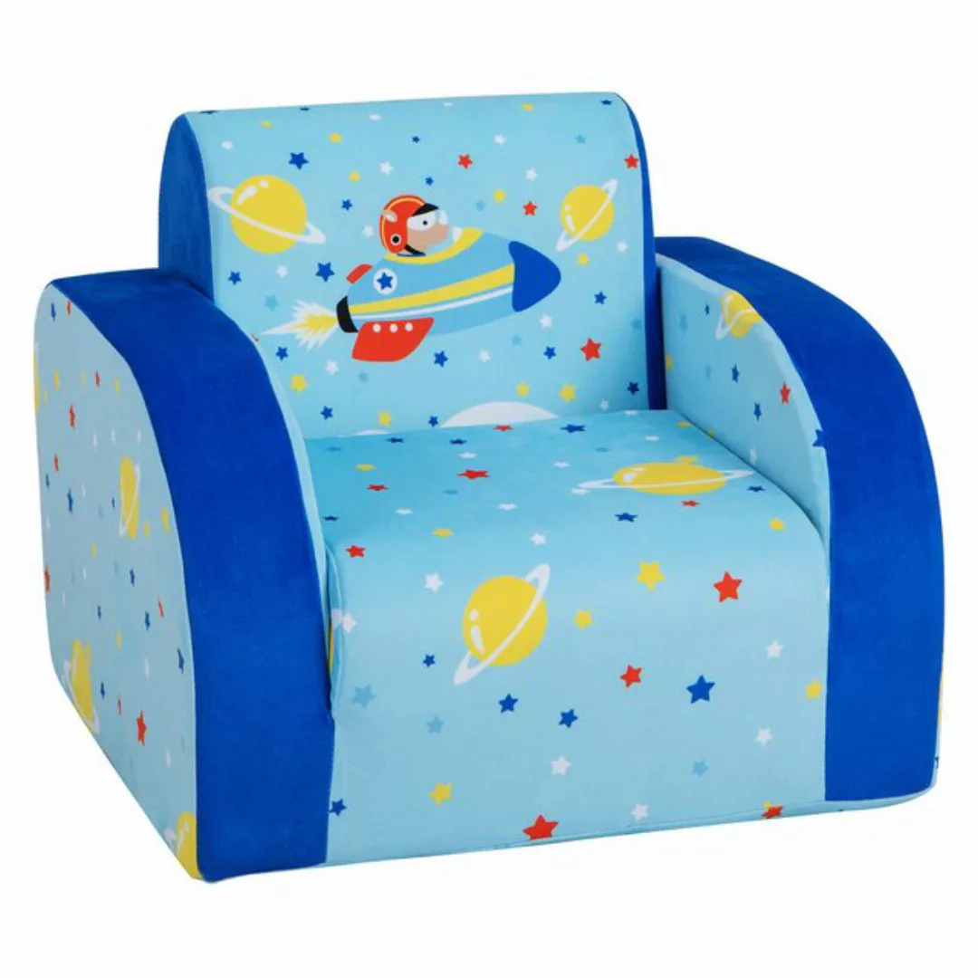 KOMFOTTEU Kindersofa 3 in 1, mit Rückenlehne & Armlehne,Blau günstig online kaufen