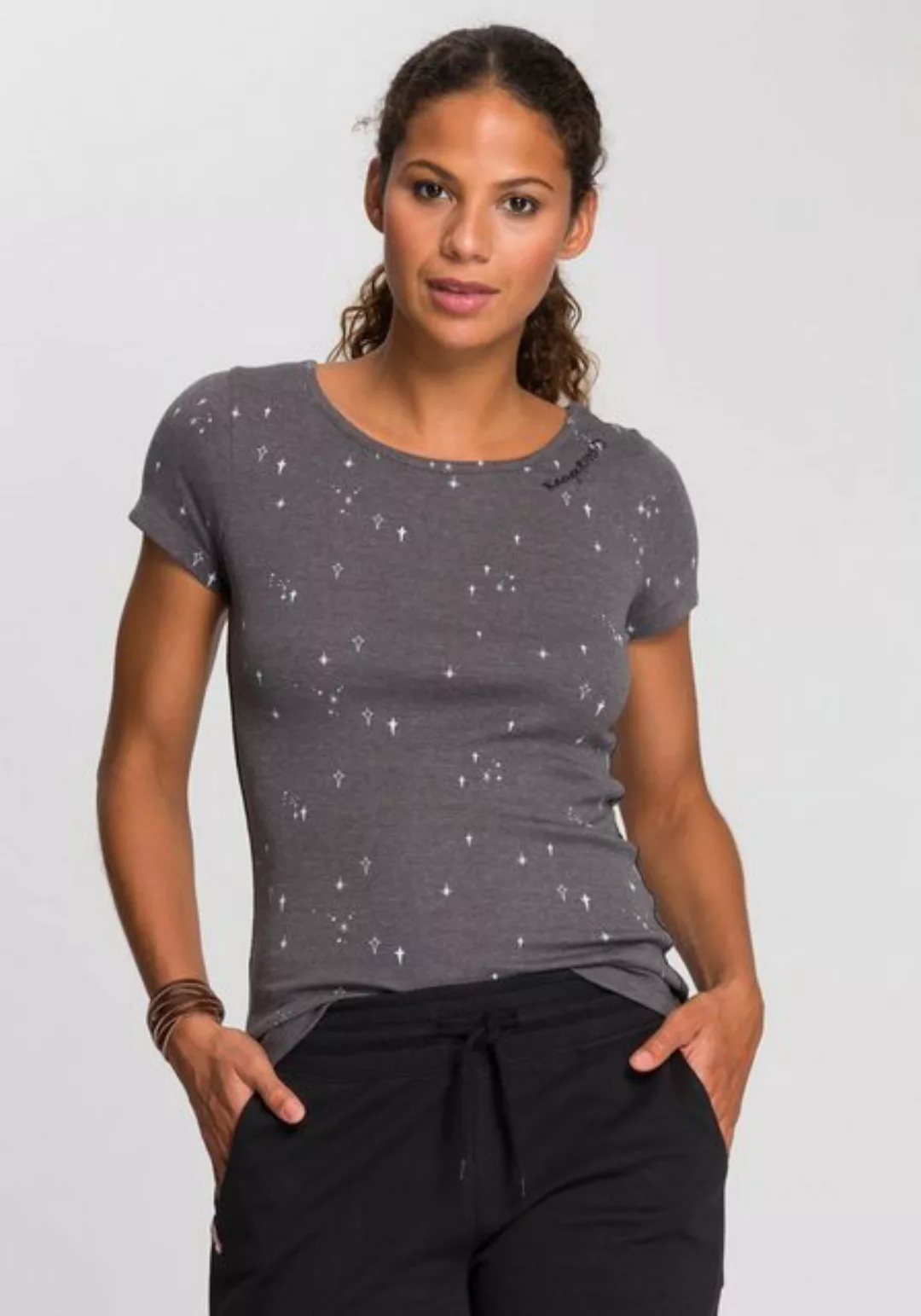 KangaROOS T-Shirt mit süßem Logoschriftzug am Halsausschnitt günstig online kaufen