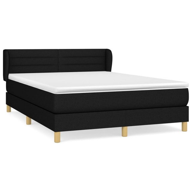 vidaXL Boxspringbett mit Matratze Schwarz 140x190 cm Stoff1466632 günstig online kaufen