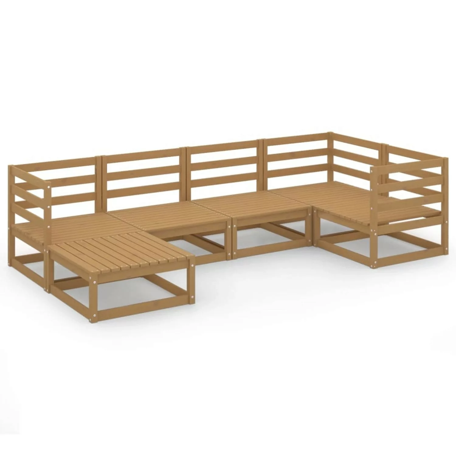 vidaXL 6-tlg Garten-Lounge-Set Honigbraun Massivholz Kiefer Modell 7 günstig online kaufen