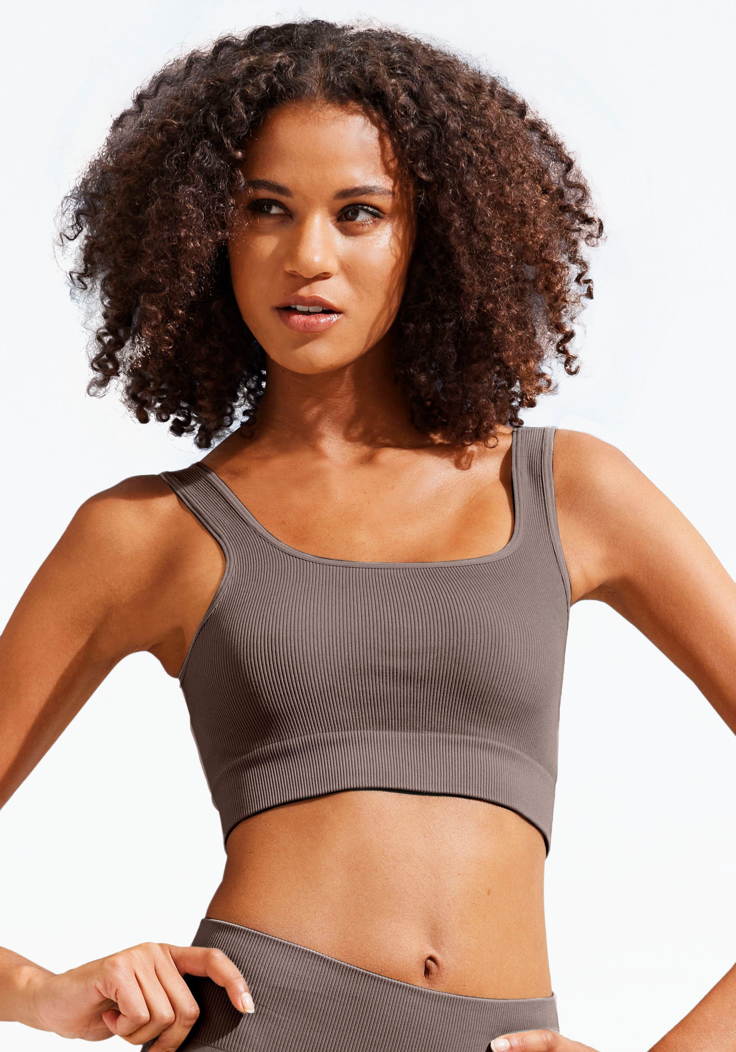LASCANA Crop-Top, Seamless Top mit Rippstruktur günstig online kaufen