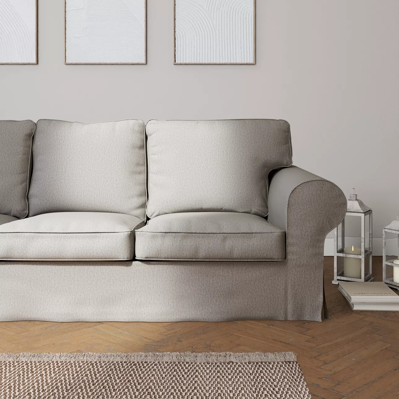 Bezug für Ektorp 3-Sitzer Schlafsofa, ALTES Modell, grau, Sofahusse Ektorp günstig online kaufen