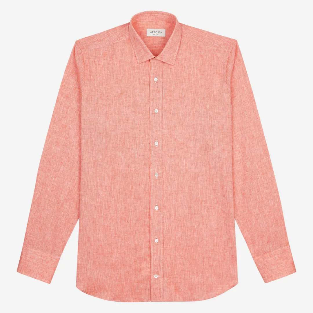 Hemd  einfarbig  orange baumwoll-leinen leinwandbindung, kragenform  modern günstig online kaufen
