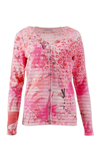 Passioni Cardigan Sommer-Twinset mit rosa floralem Animal-Print günstig online kaufen