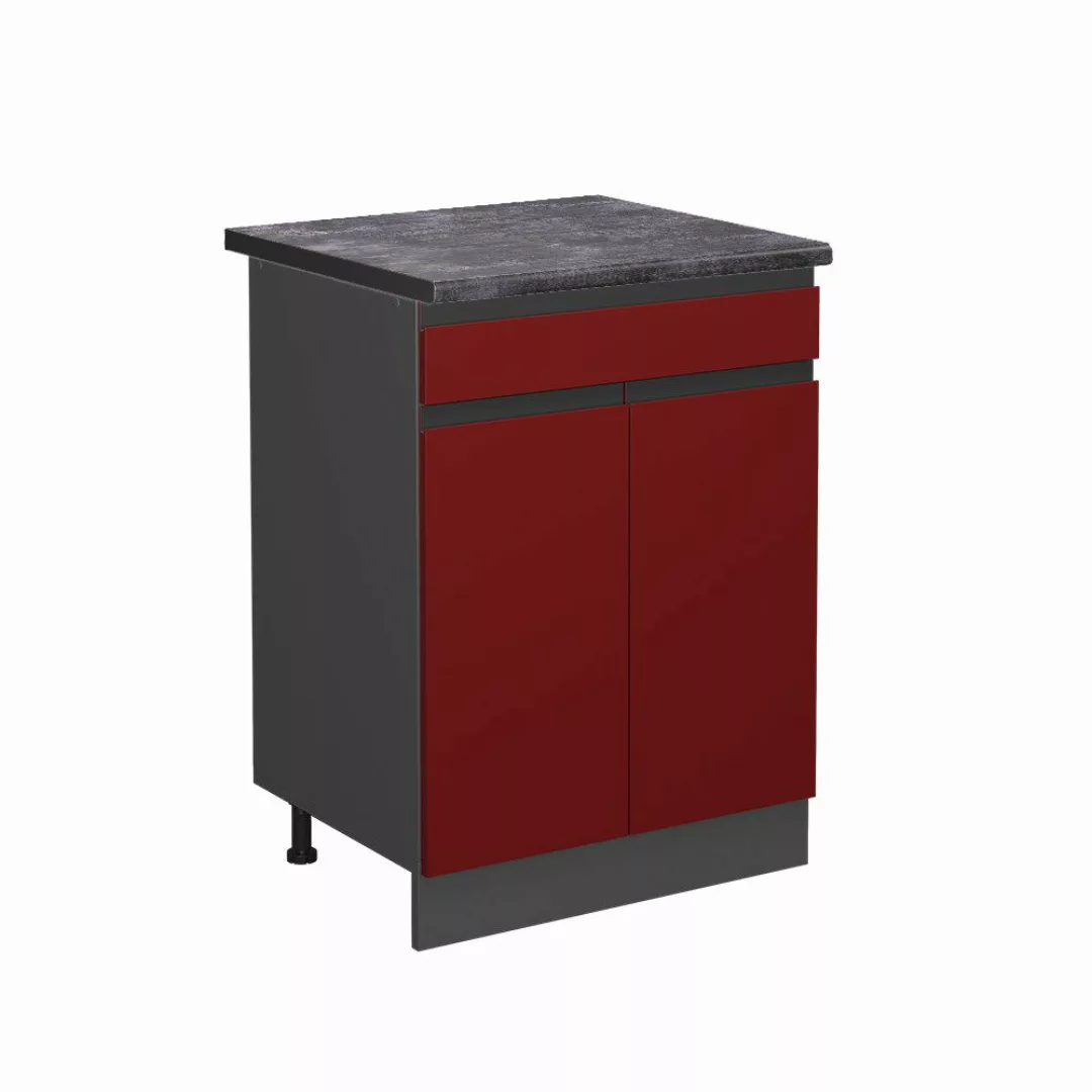 Vicco Unterschrank R-Line, Rot/Anthrazit, 60 cm, günstig online kaufen