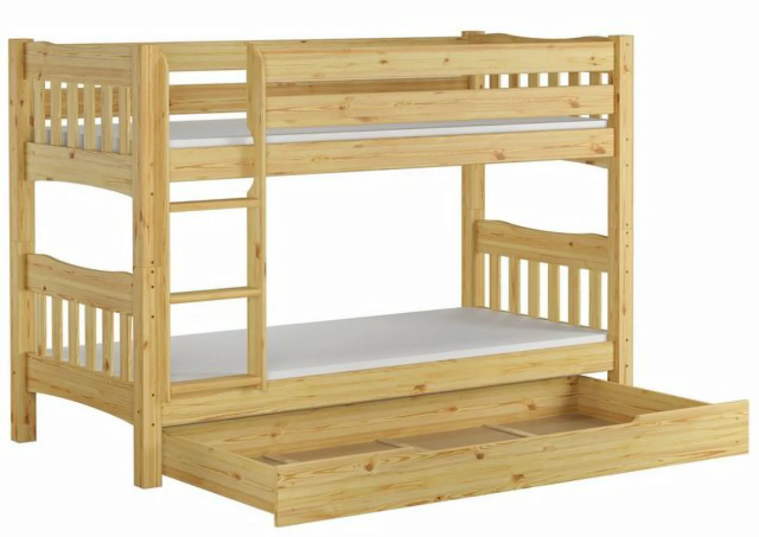 ERST-HOLZ Etagenbett Etagenbett 90x200 mit 2 Rollrosten,2 Matratzen u. Bett günstig online kaufen