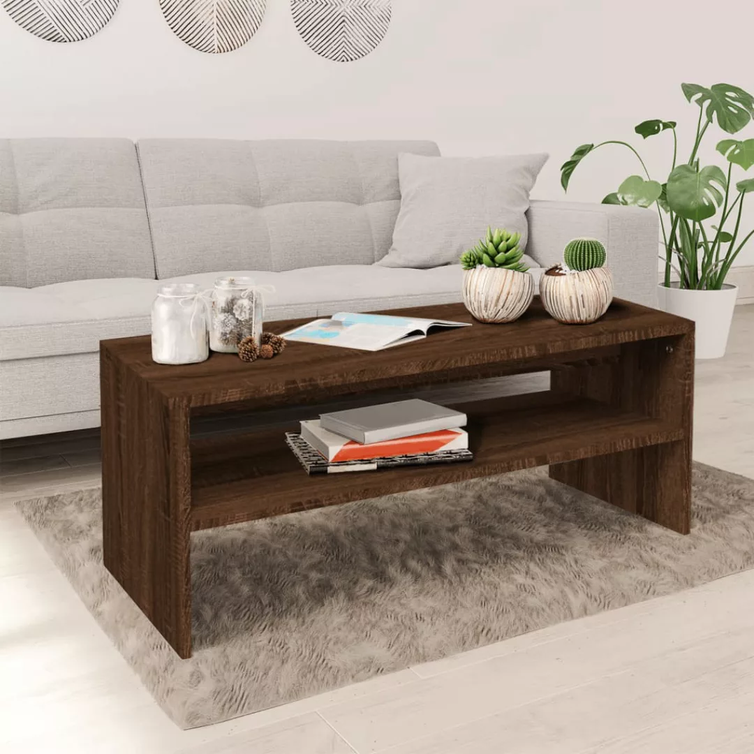 Vidaxl Couchtisch Braun Eichen-optik 100x40x40 Cm Holzwerkstoff günstig online kaufen