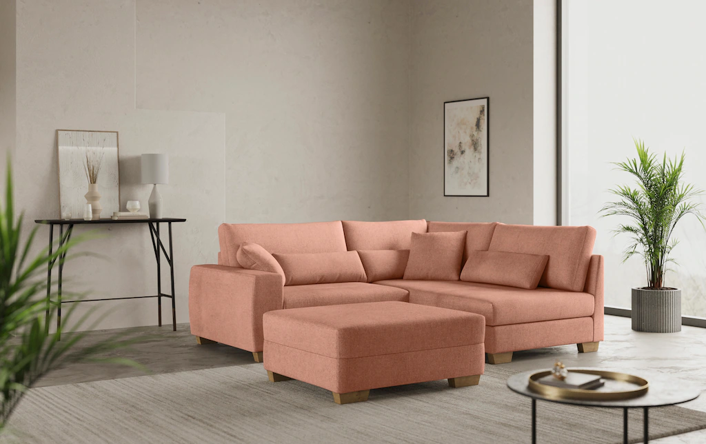 Home affaire Ecksofa "DuraSpring", mit Taschenfederkern, bis 140 kg belastb günstig online kaufen