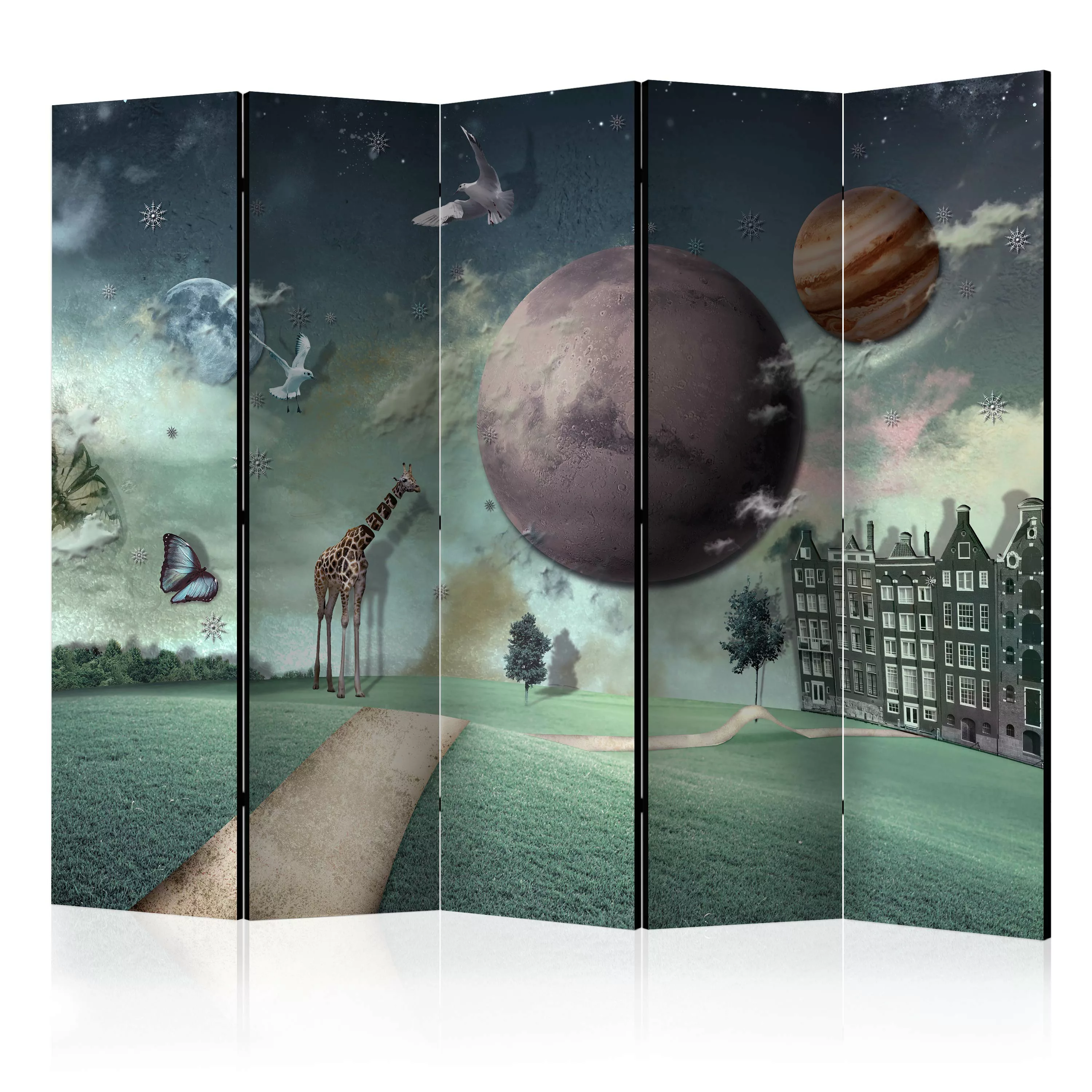 5-teiliges Paravent - City Of The Future Ii [room Dividers] günstig online kaufen