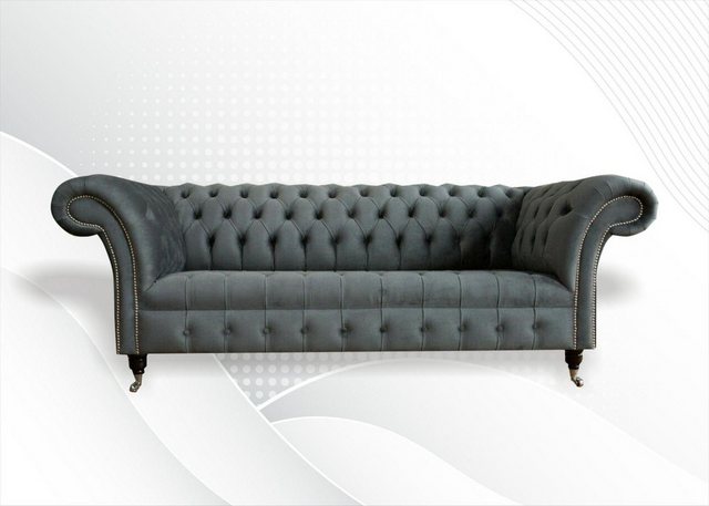 Xlmoebel Sofa Graues Stoffsofa Chesterfield Dreisitzer Polstermöbel Couch M günstig online kaufen