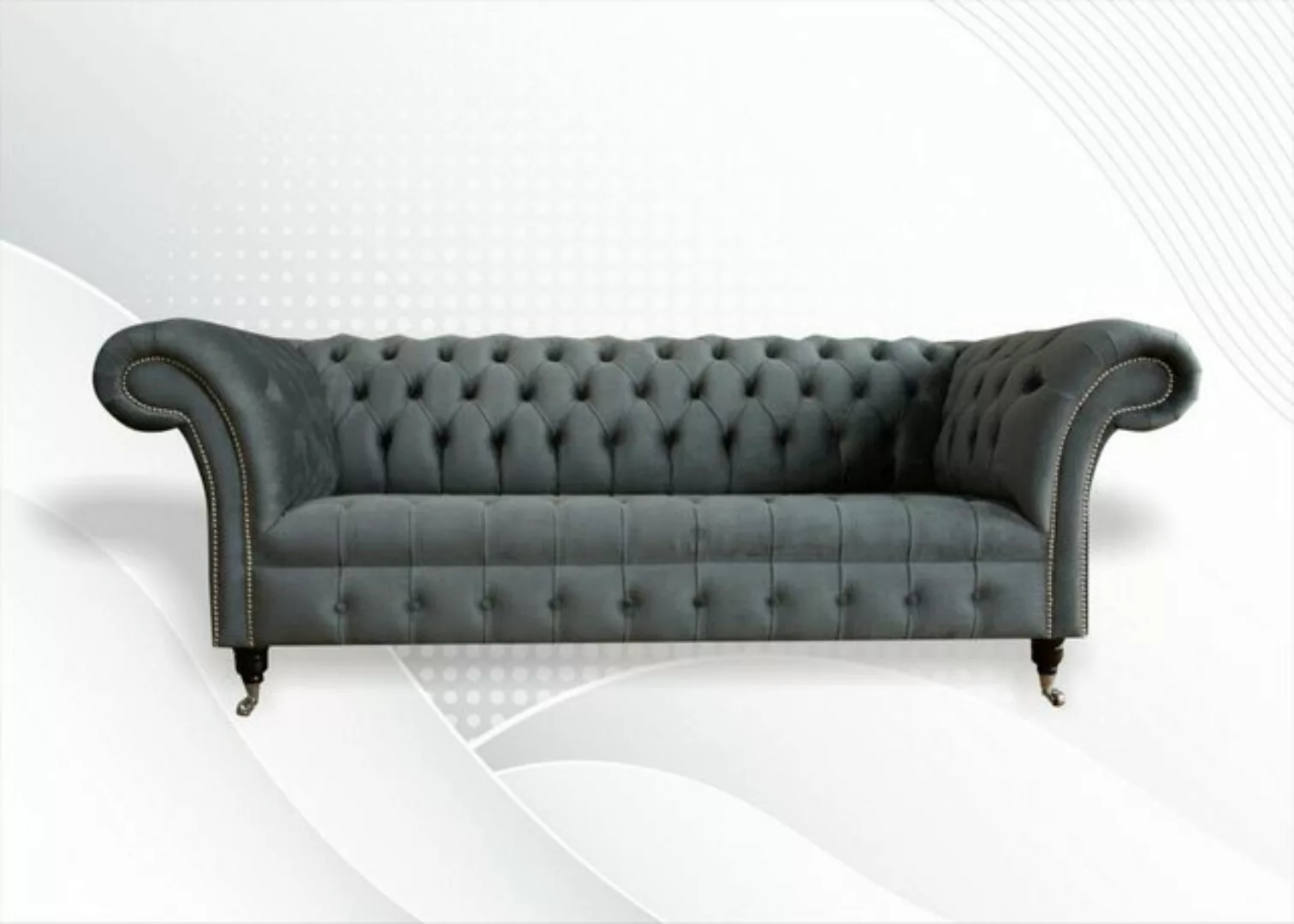 Xlmoebel Sofa Graues Stoffsofa Chesterfield Dreisitzer Polstermöbel Couch M günstig online kaufen