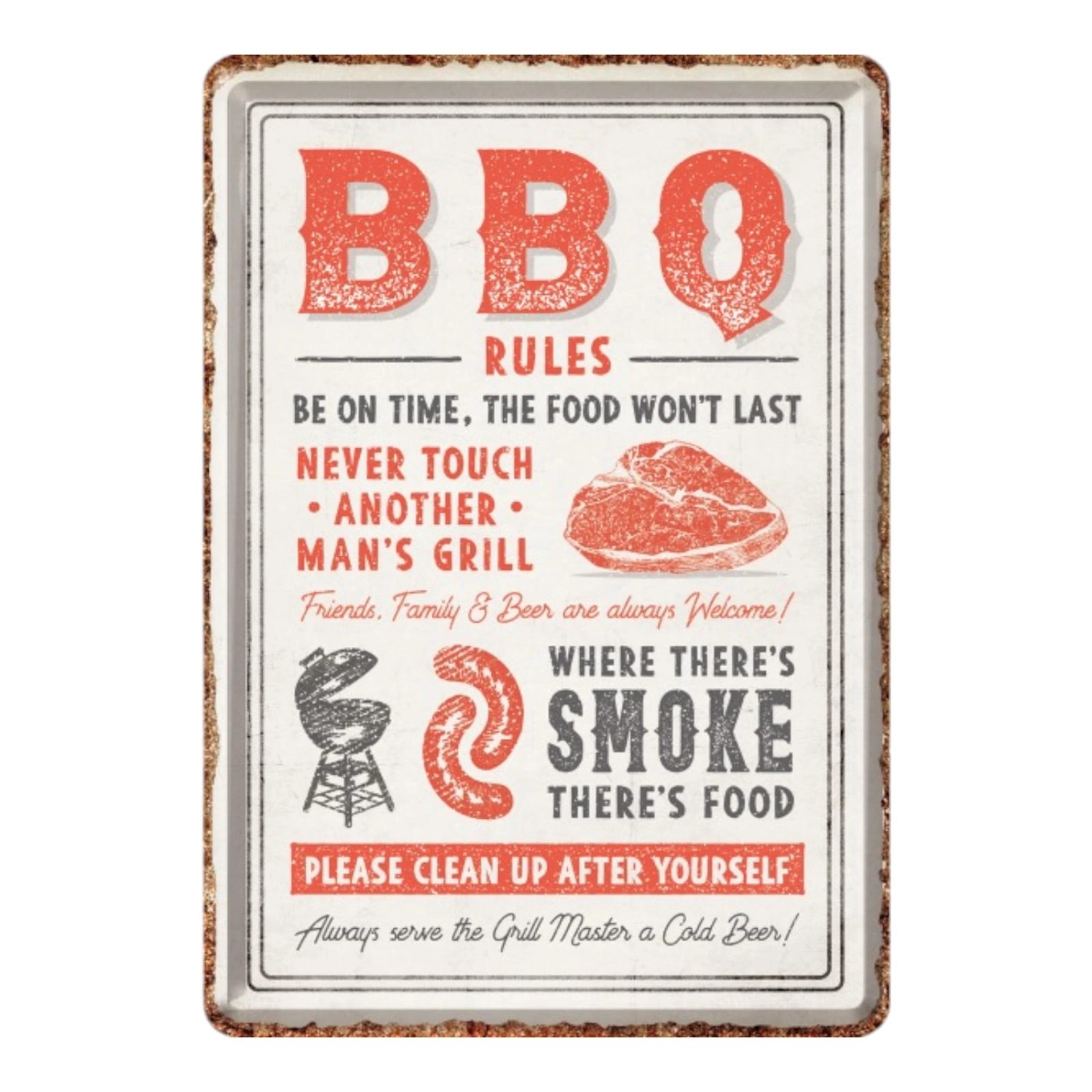 Nostalgic-Art Blechpostkarte - BBQ Rules günstig online kaufen