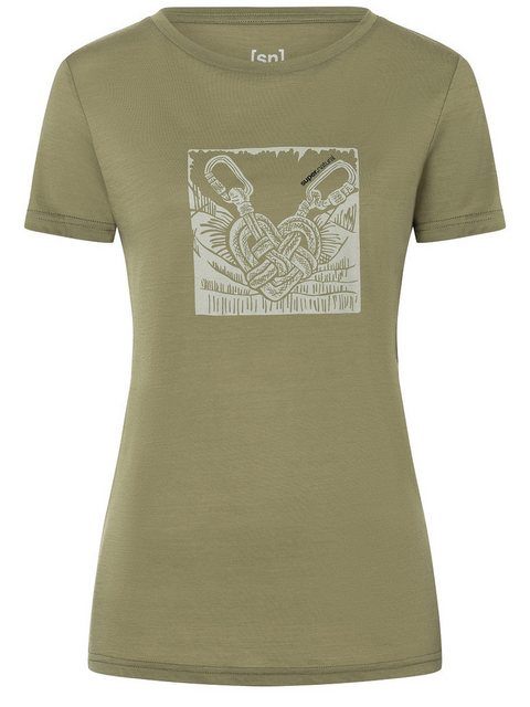 SUPER.NATURAL T-Shirt für Damen, Merino TIED BY HEART Herz Motiv, aktiv, ca günstig online kaufen