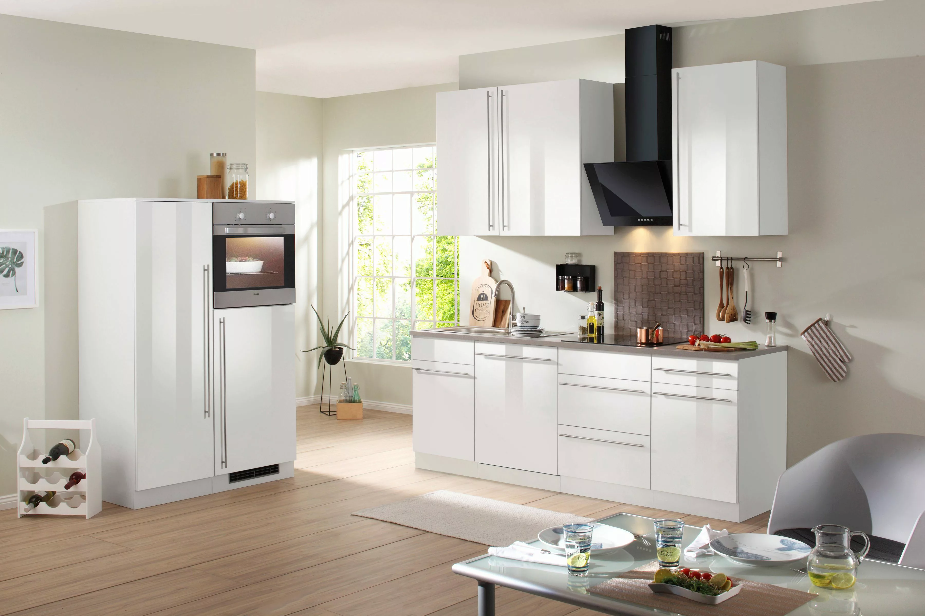 wiho Küchen Küchenzeile "Chicago", mit E-Geräten, Gesamtbreite 330 cm günstig online kaufen
