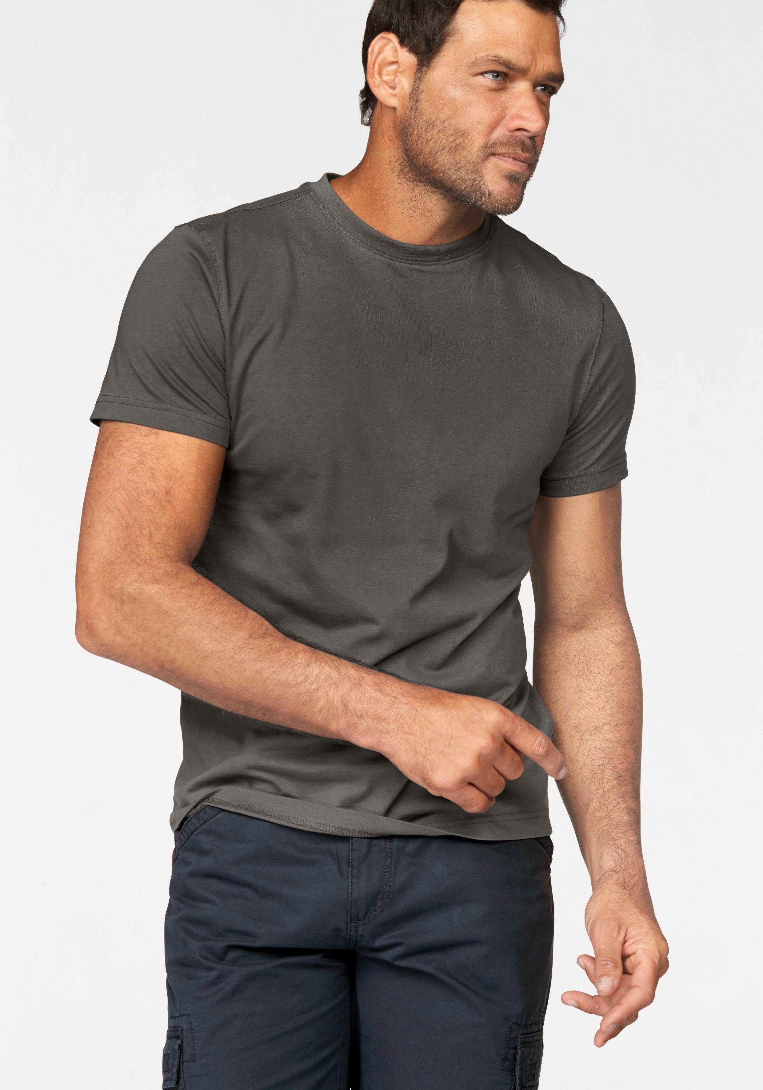 Mans World T-Shirt "neue Farben", (3er-Pack), Kurzarm, unifarben, Rundhals, günstig online kaufen