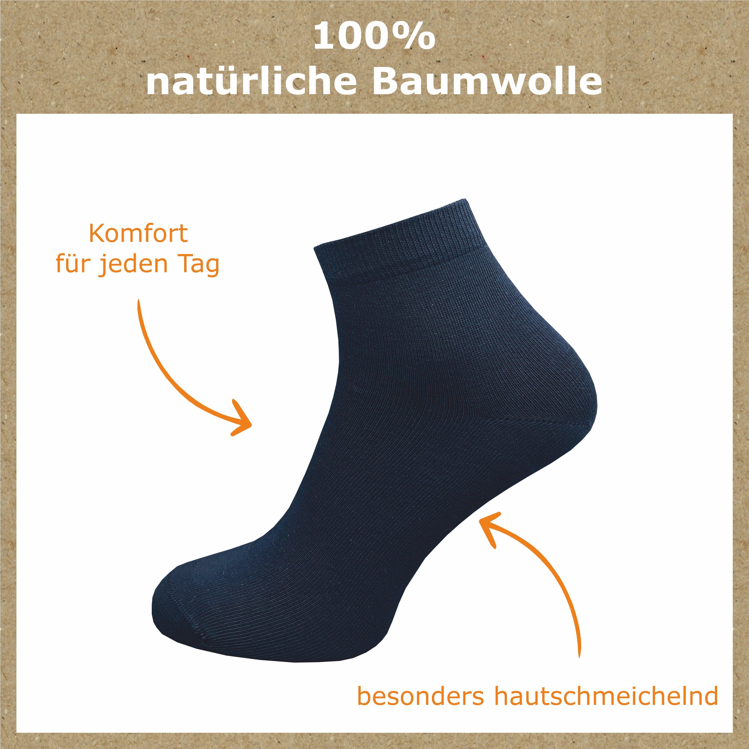 GAWILO Kurzsocken aus 100% reiner Baumwolle günstig online kaufen
