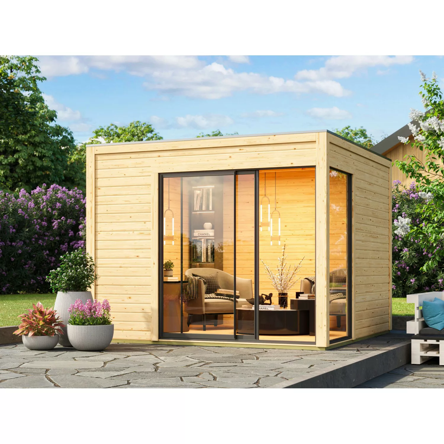 Karibu Gartenhaus Dillen 1 Naturbelassen 38 mm 9,27 m² günstig online kaufen