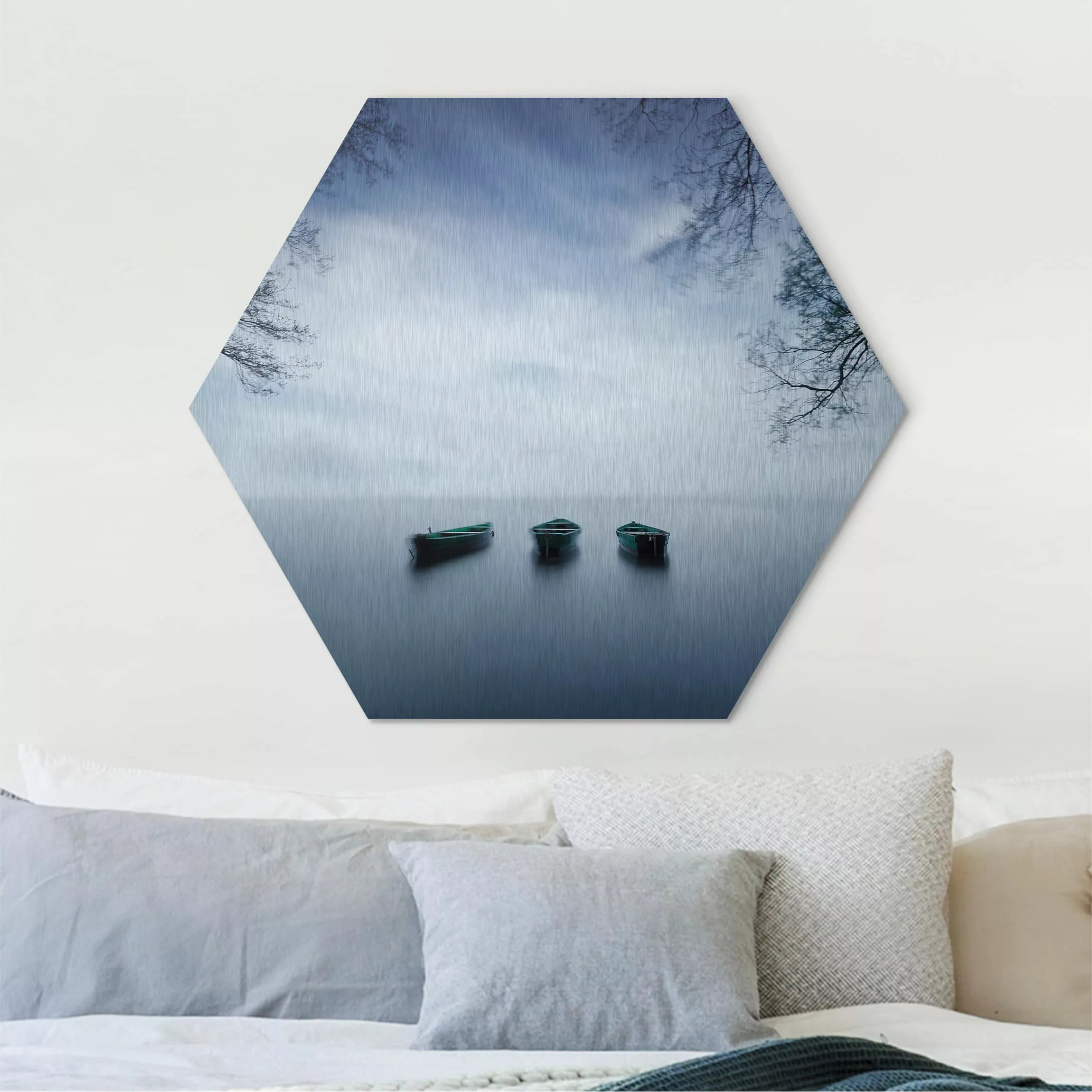Hexagon-Alu-Dibond Bild Ruhe auf dem See günstig online kaufen