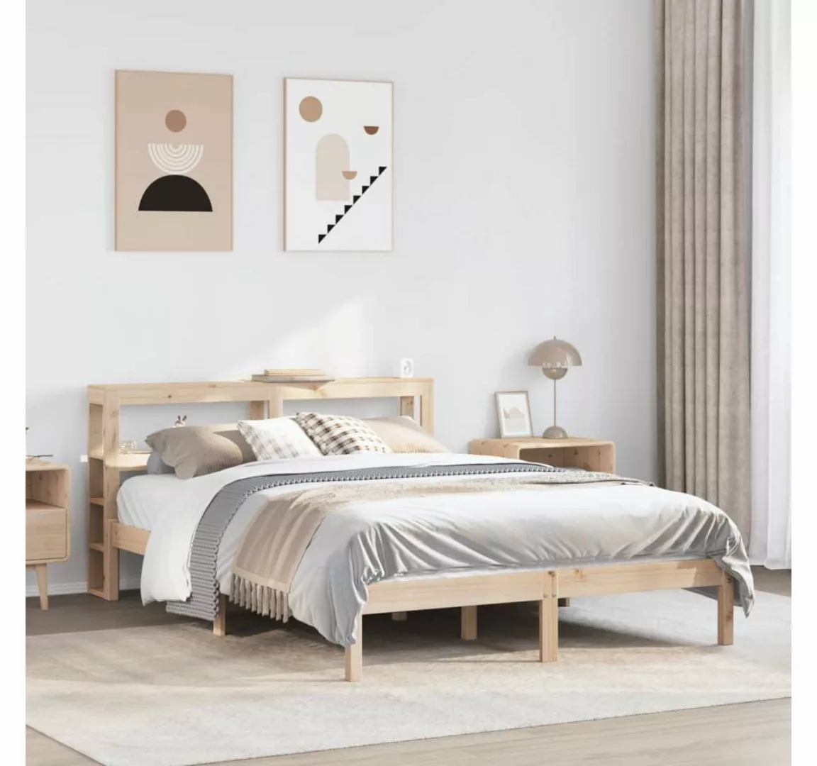 vidaXL Bett, Massivholzbett ohne Matratze 120x190 cm Kiefernholz günstig online kaufen