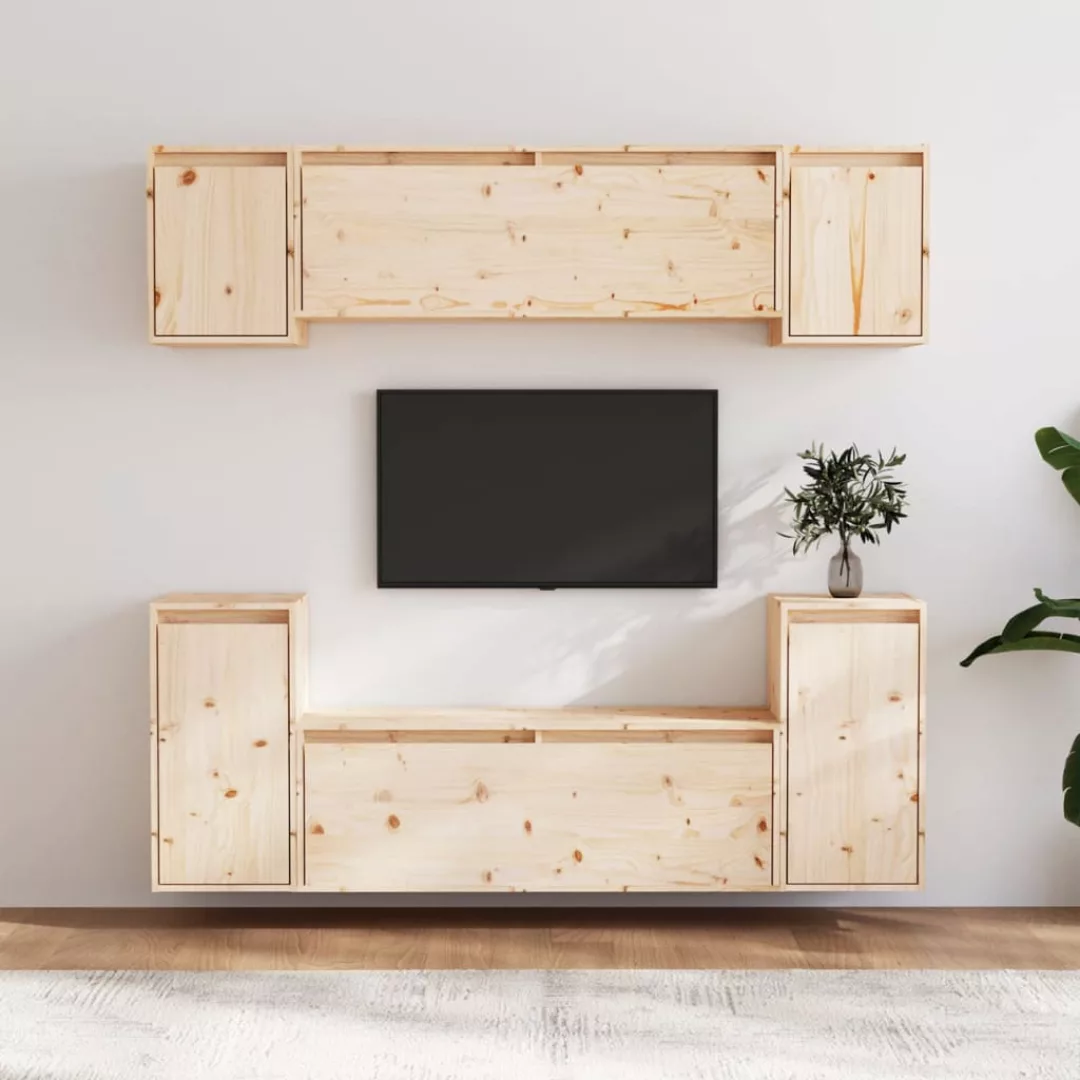 vidaXL TV-Schrank TV-Schränke 6 Stk Massivholz Kiefer Lowboard Lowboard günstig online kaufen