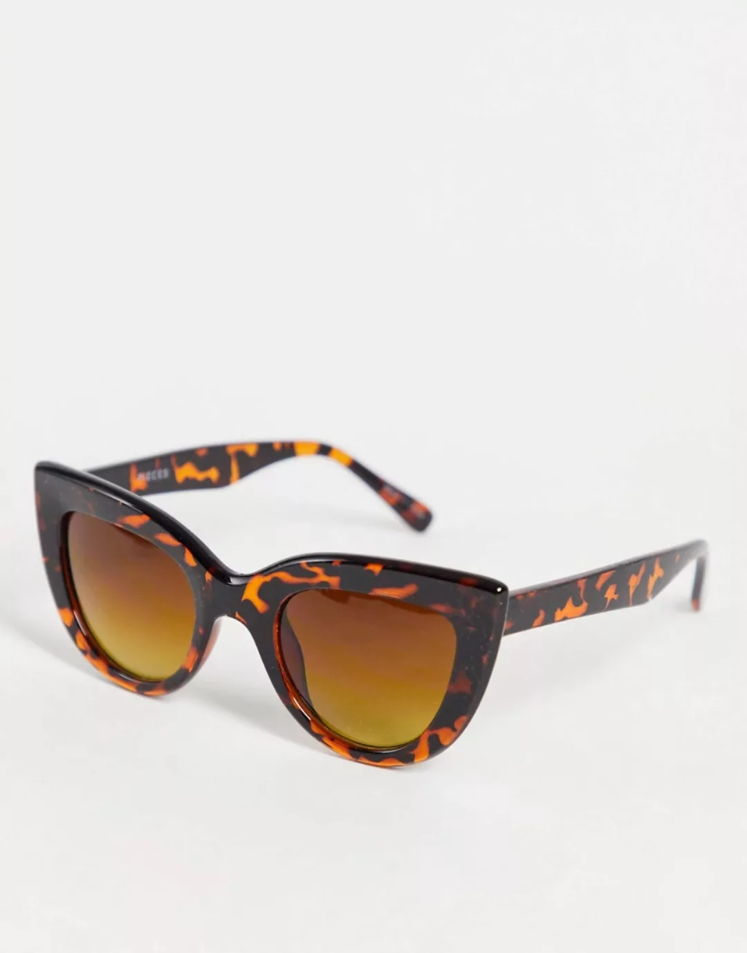 Pieces – Markante Cat-Eye-Sonnenbrile in Schildpattoptik-Braun günstig online kaufen