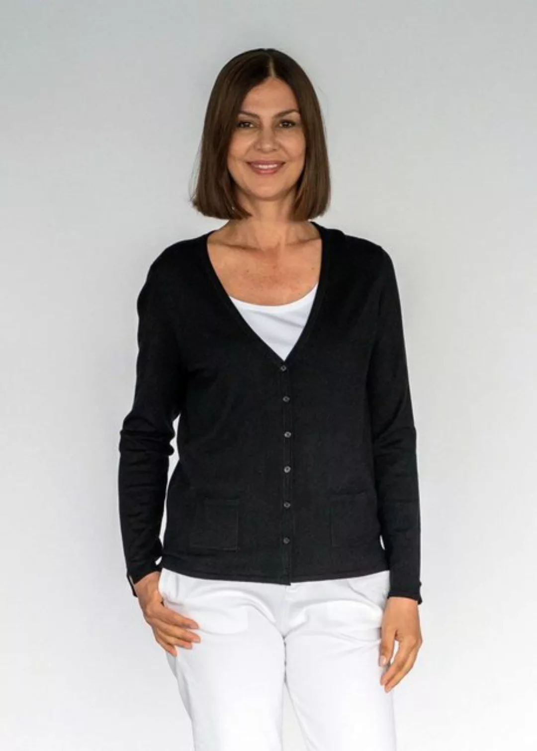 Clarina Strickjacke Ganzjahres NOS V-Cardigan, 1/1 günstig online kaufen