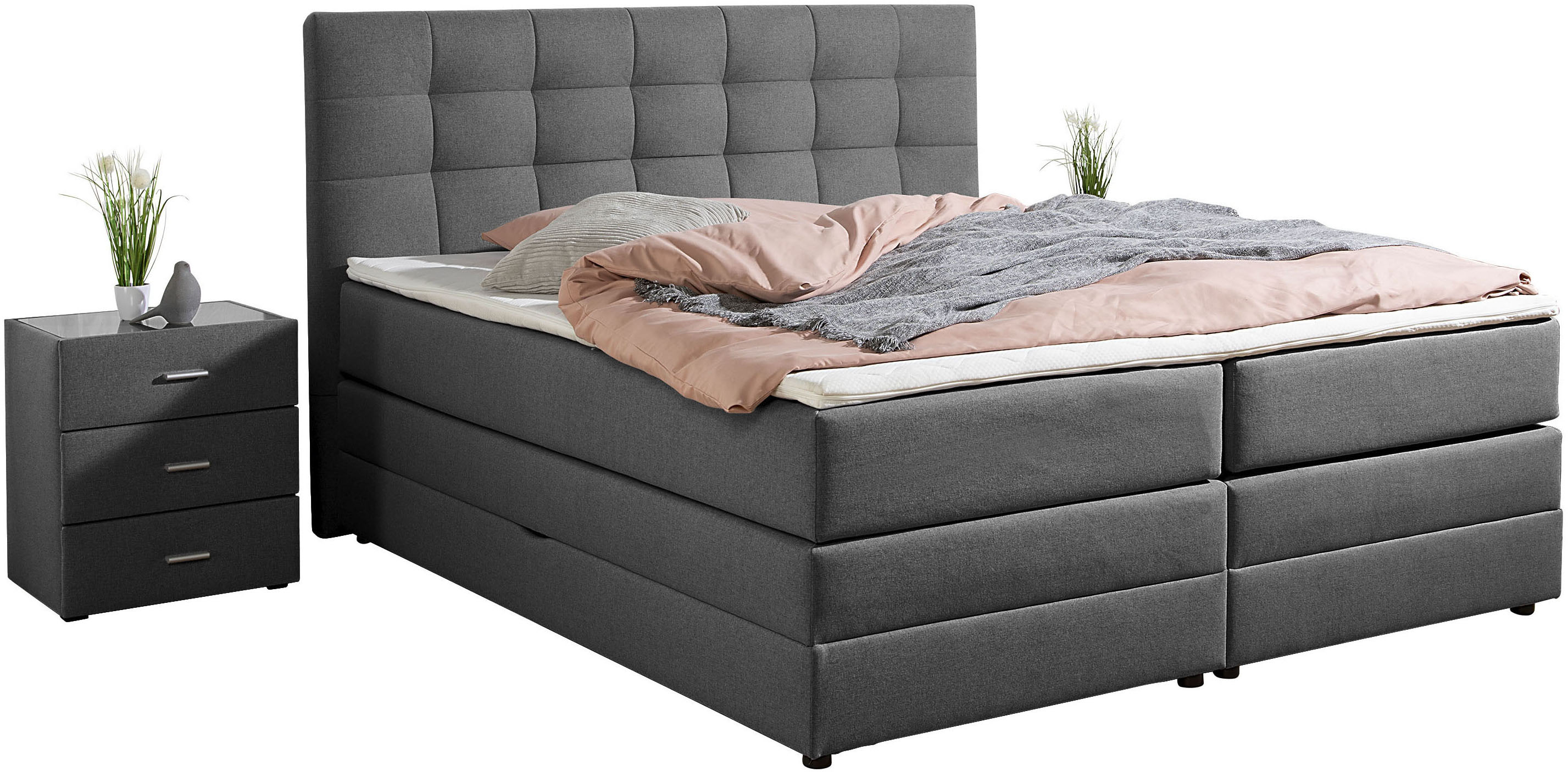 Places of Style Boxspringbett "Ethan", inkl. Topper und geräumigen Bettkast günstig online kaufen