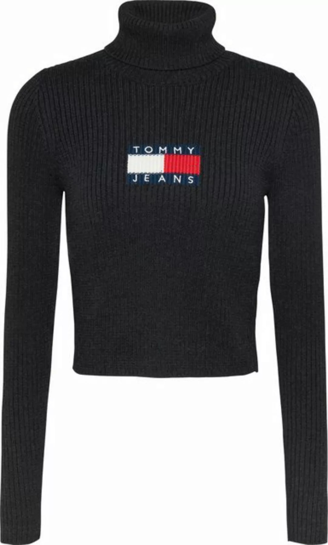 Tommy Jeans Strickpullover TJW MELANGE TRTLNCK FLAG SWEATER mit Logo-Flag günstig online kaufen