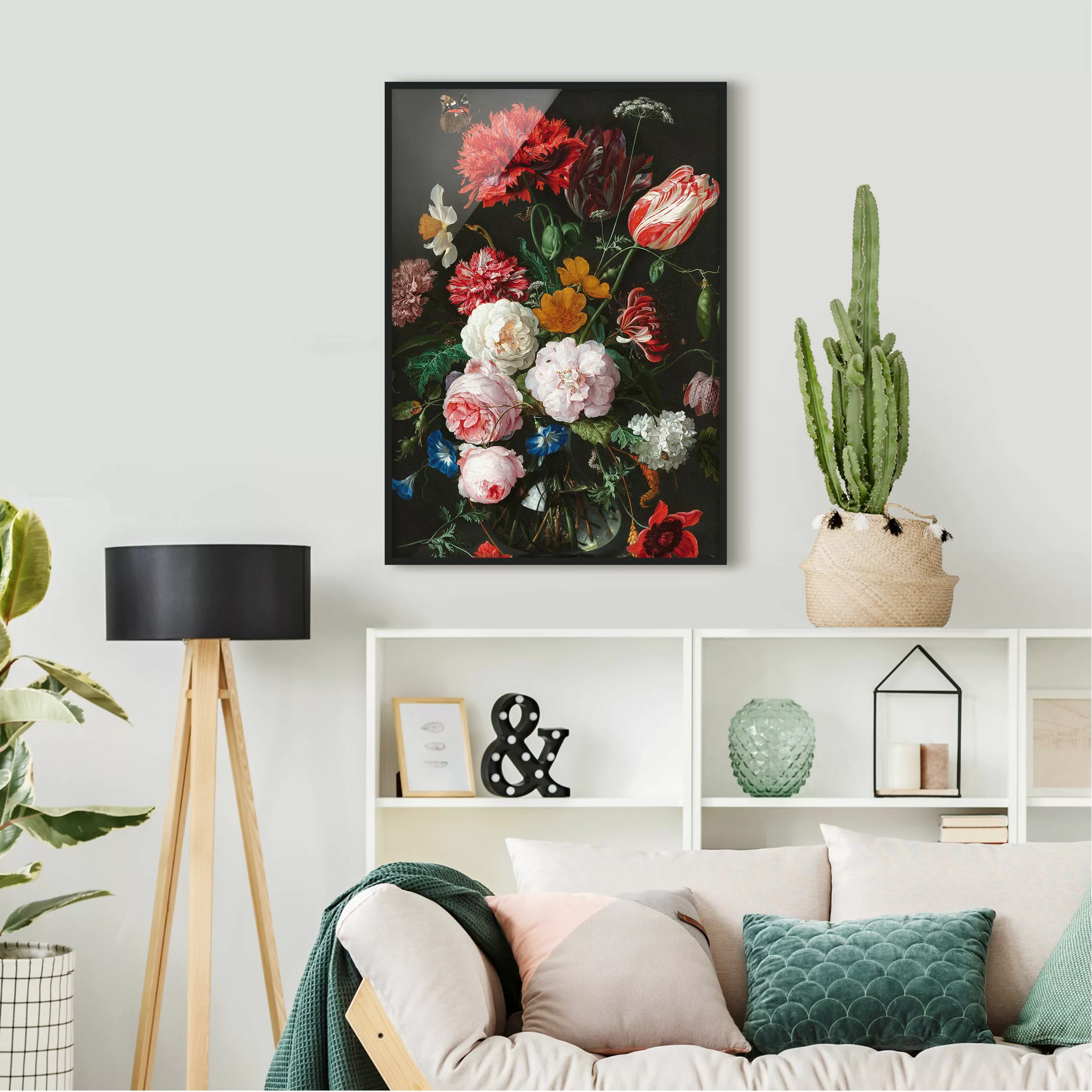Bild mit Rahmen Blumen - Hochformat Jan Davidsz de Heem - Stillleben mit Bl günstig online kaufen