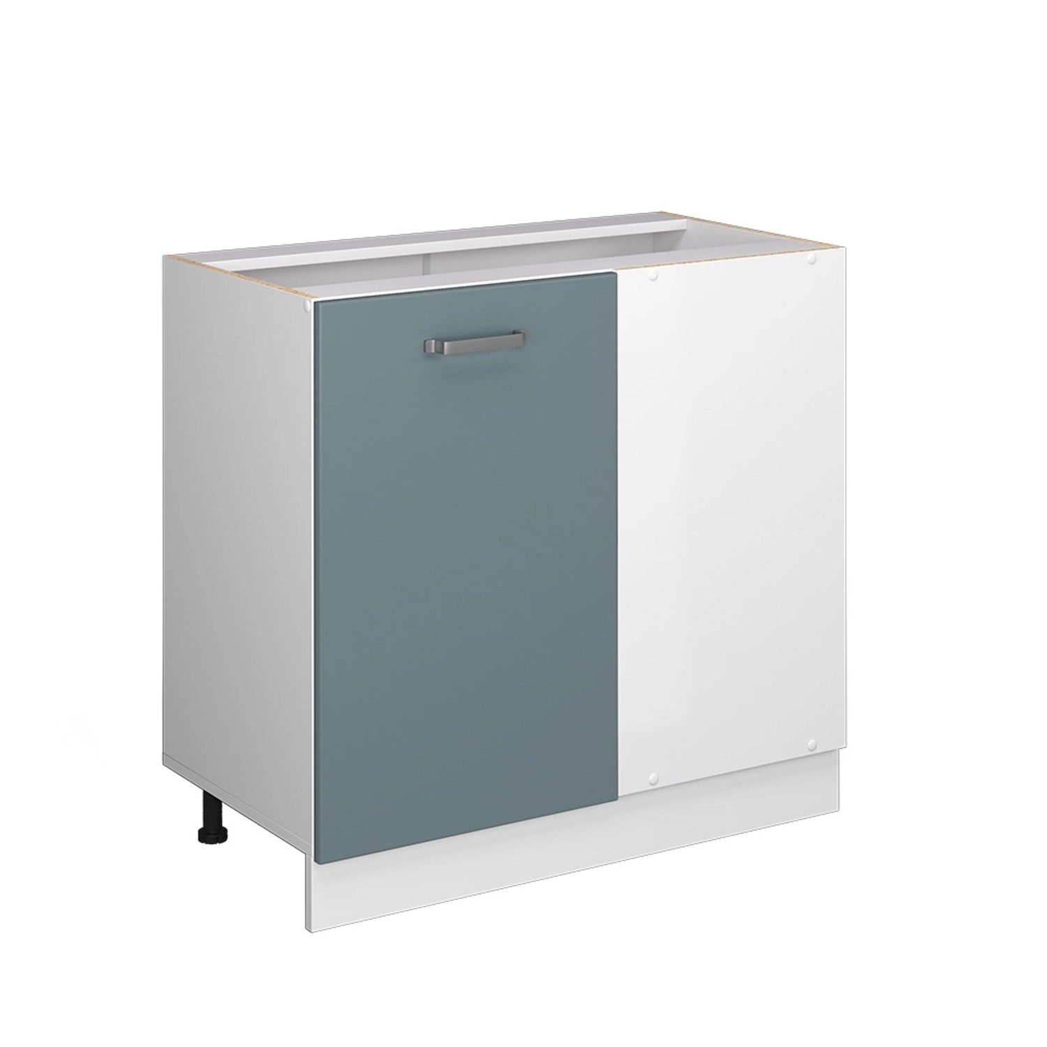 Vicco Eckunterschrank R-Line Küchen Eckschrank Blau-Grau/Weiß 86 cm AP Eich günstig online kaufen
