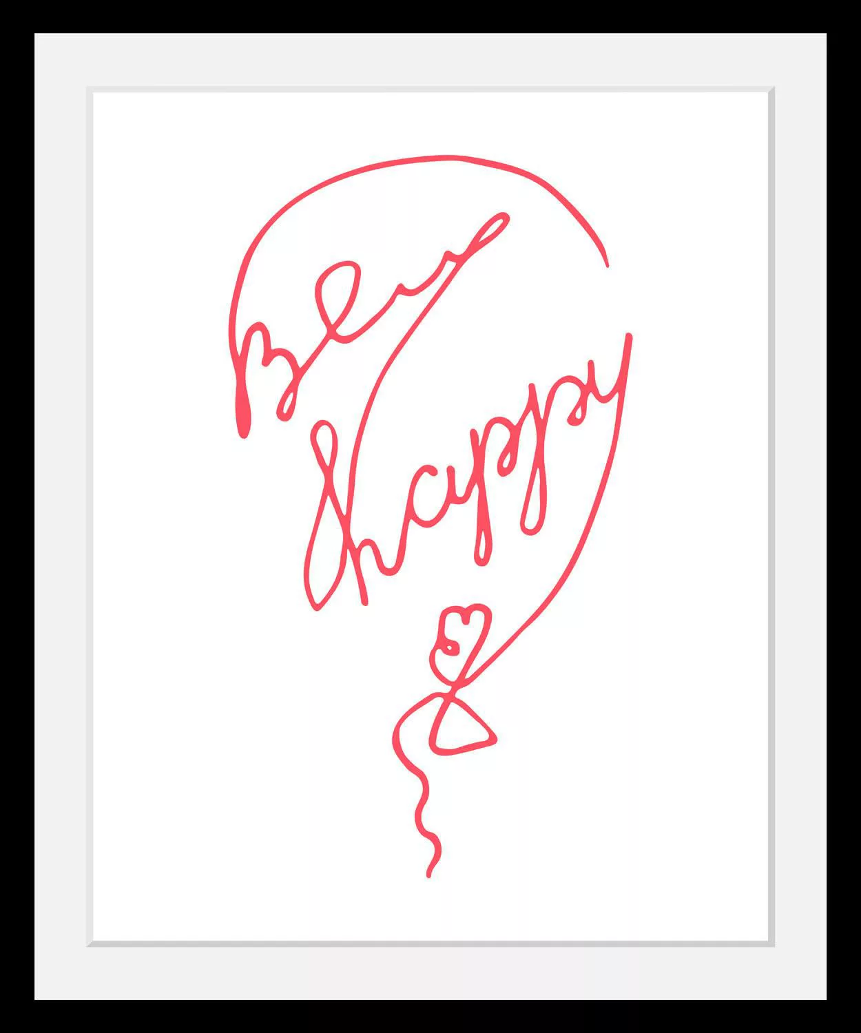 queence Bild »Be Happy«, Schriftzug-Schriftzüge-Herz-Herzbilder-Motivations günstig online kaufen