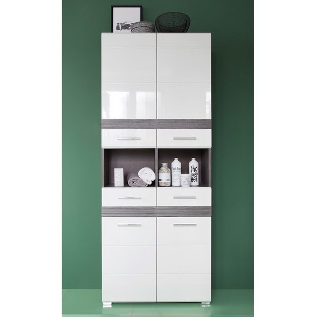 Trendteam Bad-Hochschrank SetOne Bad Rauchsilber 73 cm günstig online kaufen