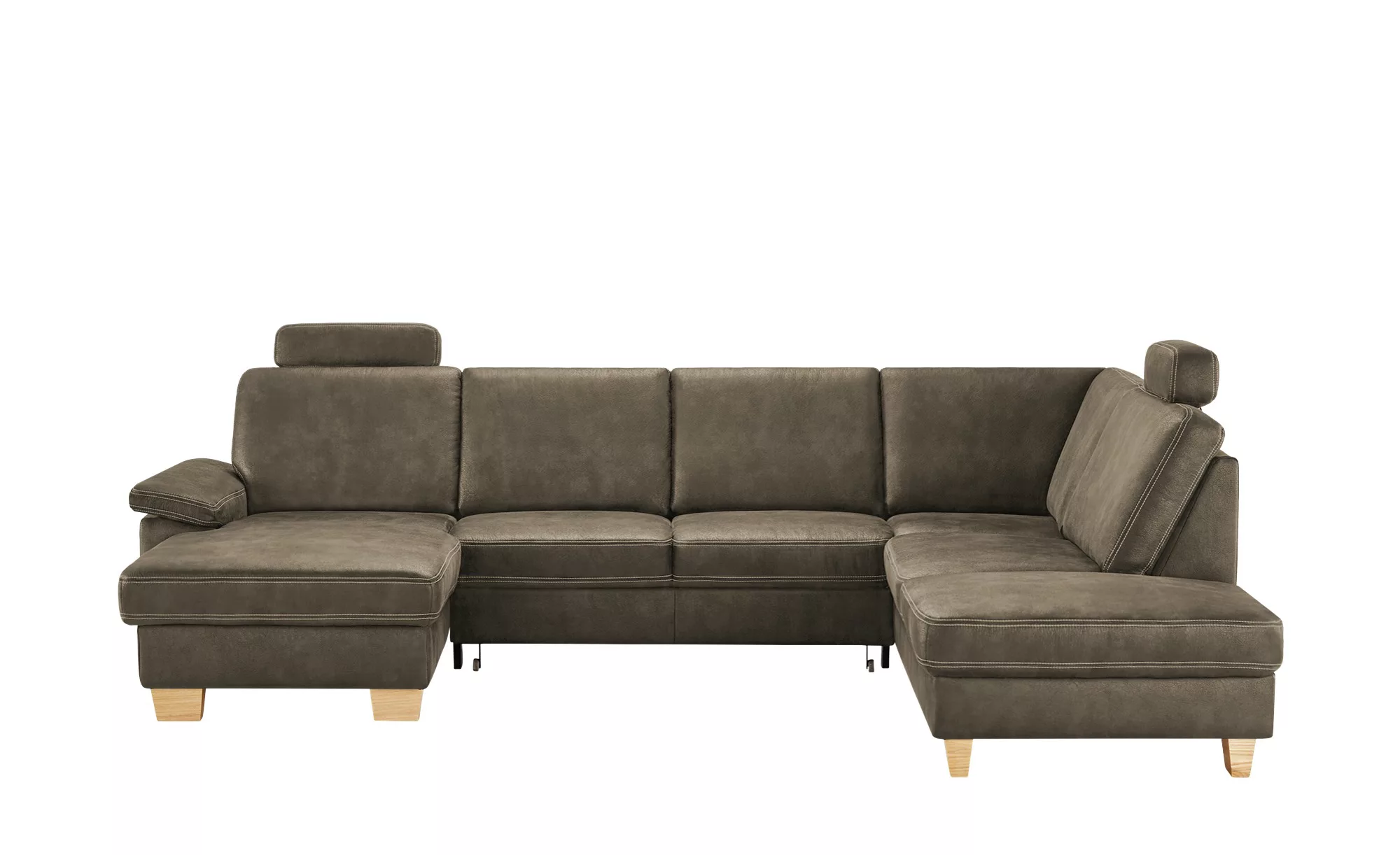 meinSofa Wohnlandschaft  Kunstleder Samu ¦ grau ¦ Maße (cm): B: 316 H: 90 T günstig online kaufen