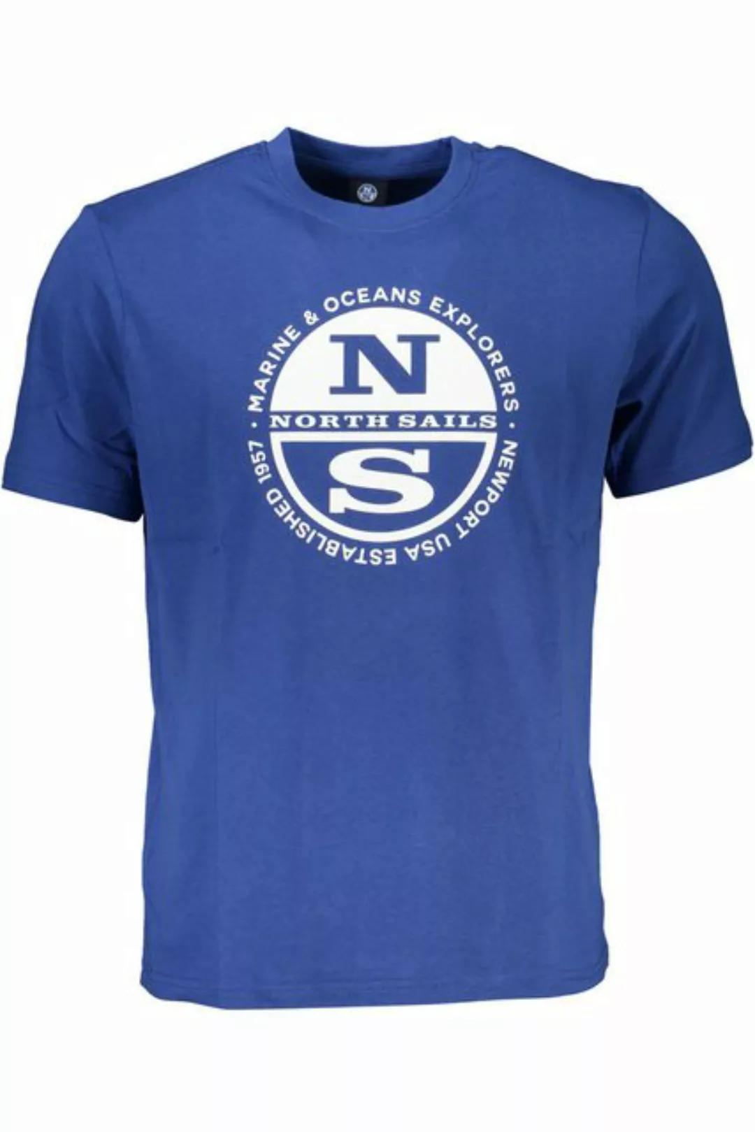 North Sails T-Shirt Herren Kurzarm T-Shirt Blau mit Logo-Druck und günstig online kaufen