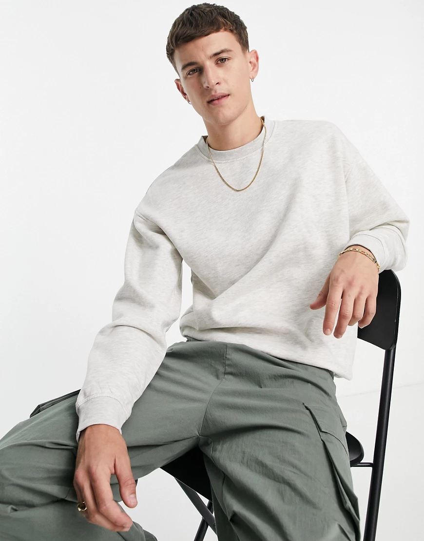 Jack & Jones – Originals – Oversize-Sweatshirt in Hellgrau günstig online kaufen