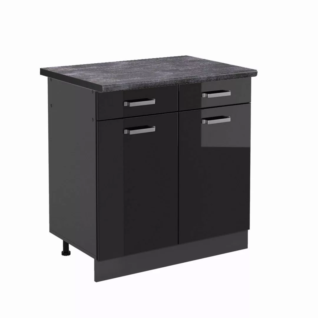Vicco Unterschrank R-Line, Schwarz Hochglanz/Anthrazit, 80 günstig online kaufen