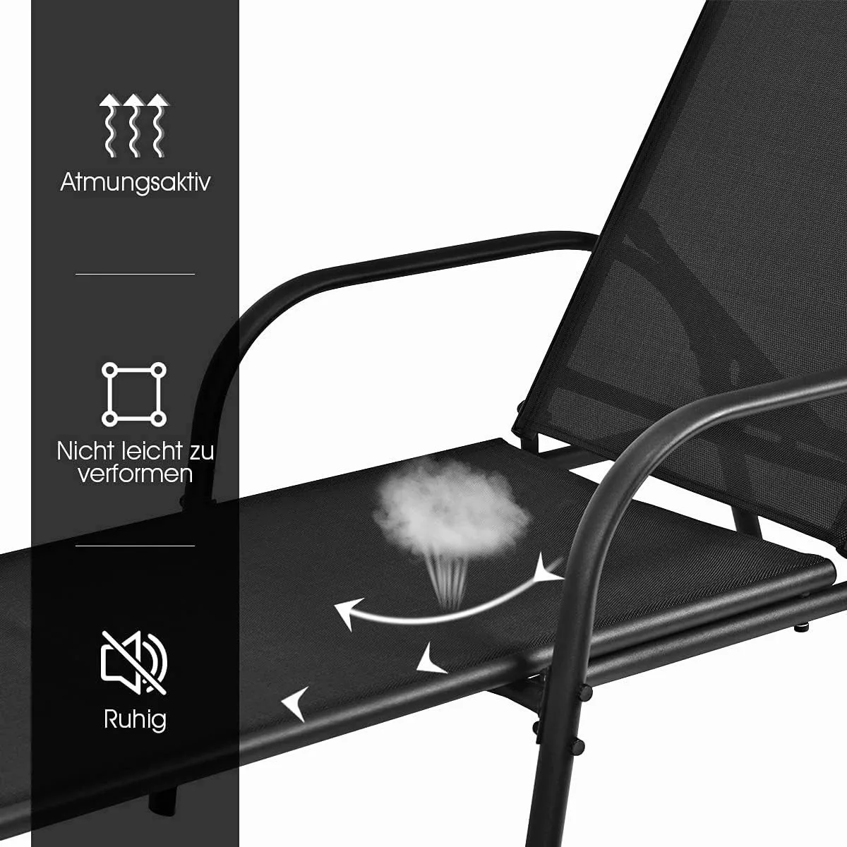 KOMFOTTEU Gartenliege Liegestuhl, mit Verstellbarer Rückenlehne günstig online kaufen