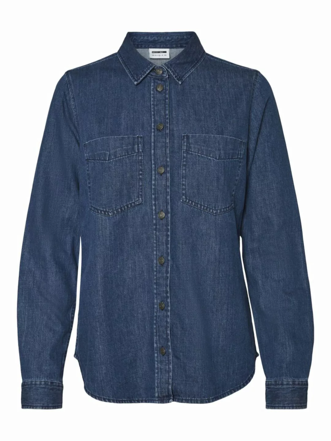 NOISY MAY Langärmelig Jeanshemd Damen Blau günstig online kaufen