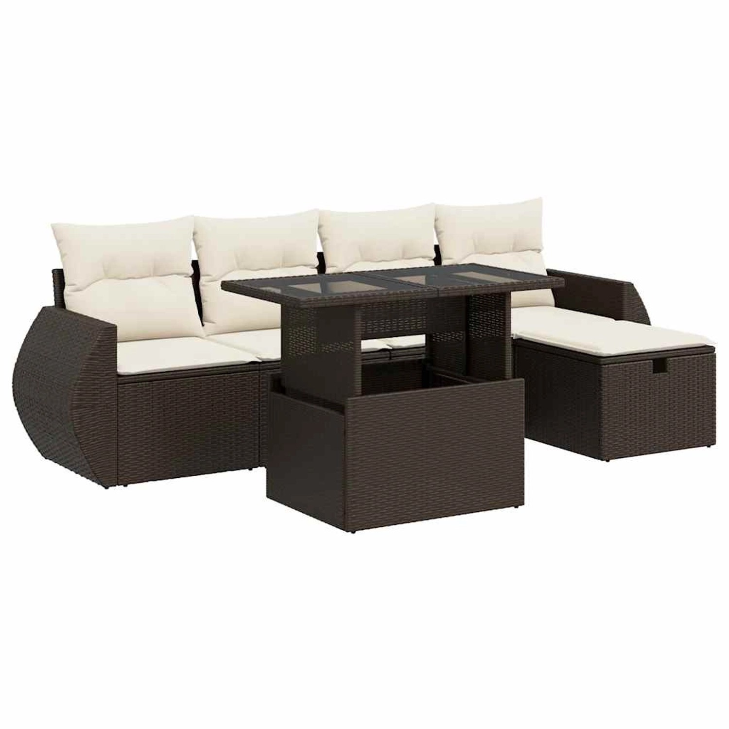vidaXL 6-Tlg Garten-Sofagarnitur mit Kissen Braun Poly Rattan 3327893 günstig online kaufen